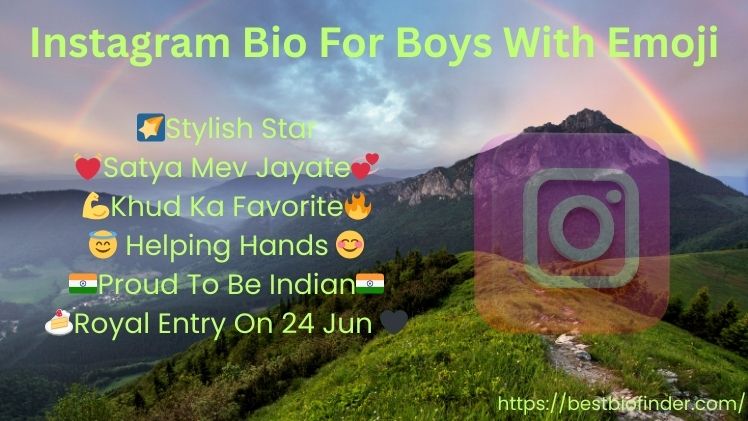 Instagram Bio For Boys With Emoji